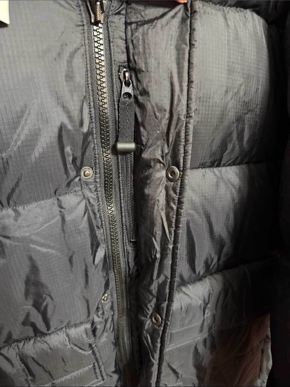 GAP Women's Black Long Puffer Coat with High Collar - Picture 4 of 10